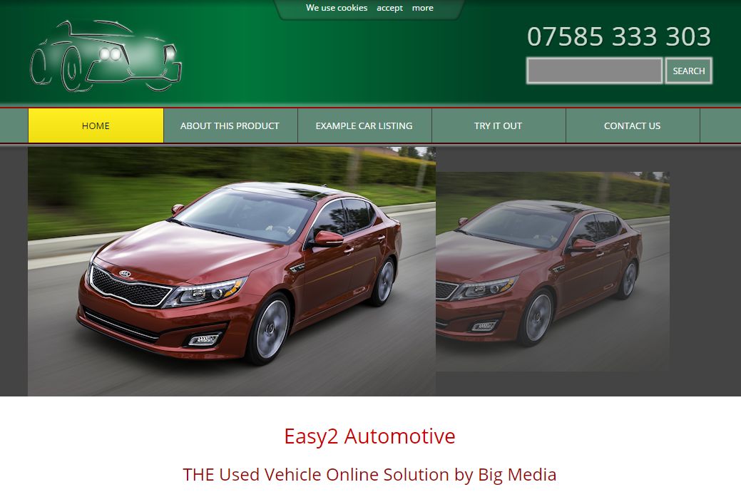 image of Easy2 Automotive reseller system developed by Big Media
