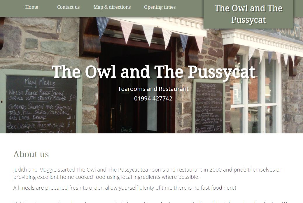 image of The Owl and The Pussycat site developed by Big Media