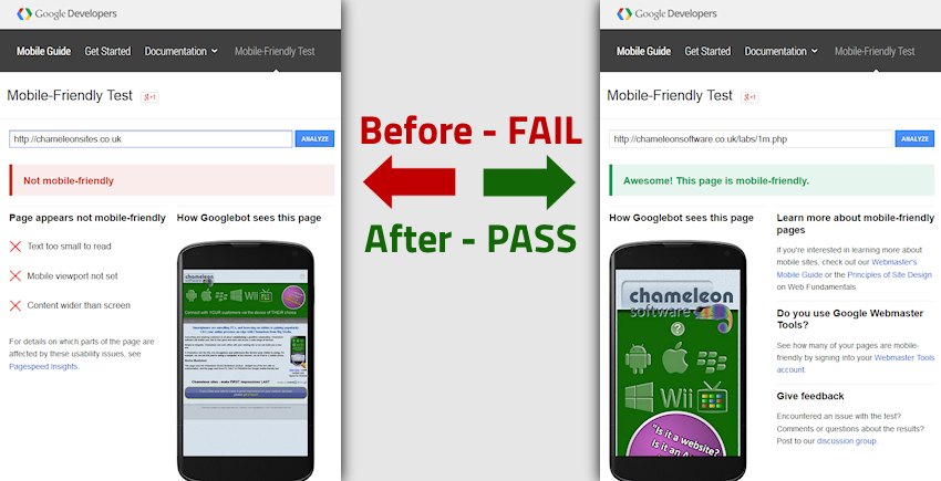 image showing fail to pass on Google test result with gecko adjuster installed